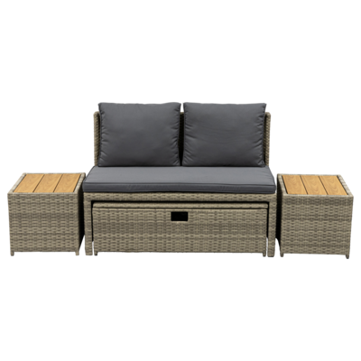 Sofa modułowa szaro-brązowa