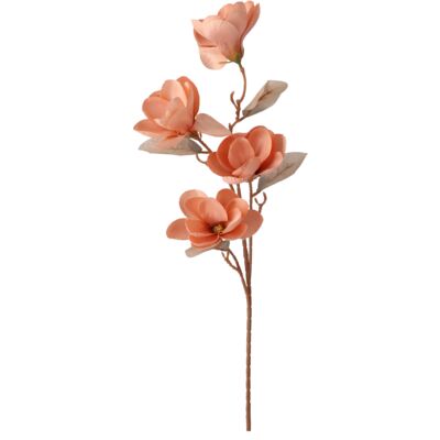Gałązka magnolii 82 cm łososiowy