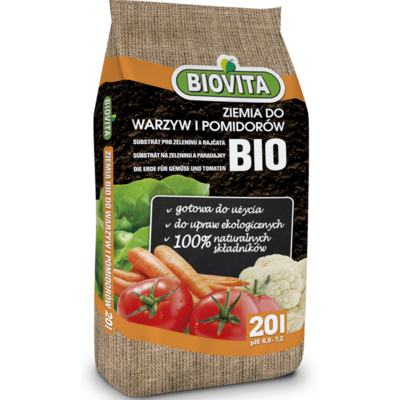 Ziemia do warzyw i pomidorów BIO 20 l BIOVITA