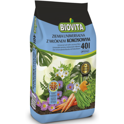 Ziemia uniwersalna z włóknem kokosowym PREMIUM 40 l BIOVITA