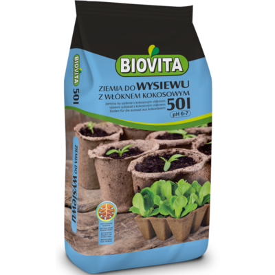Ziemia do wysiewu z włóknem kokosowym 50 l BIOVITA