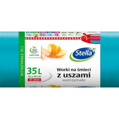 Worki na śmieci uszy 35 l turkusowe 30 sztuk