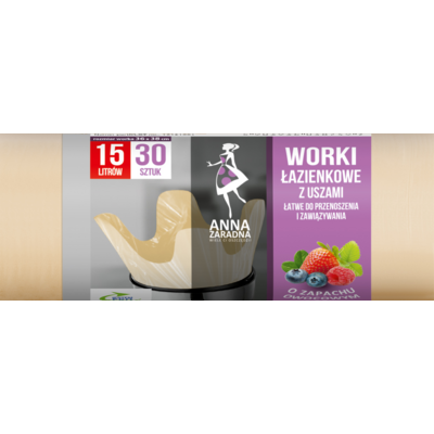 Worki łazienkowe uszy OWOCOWY 15 l 30 sztuk
