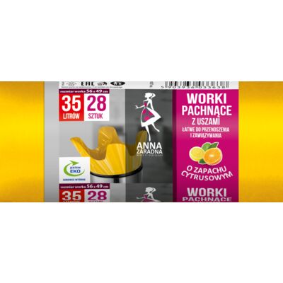 Worki na śmieci uszy CYTRUS 35 l 28 sztuk