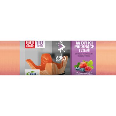 Worki na śmieci uszy OWOCOWY 60 l 10 sztuk