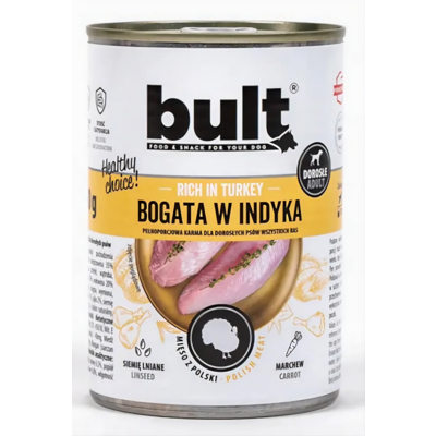 Karma mokra dla psa bogata w indyka 400 g BULT