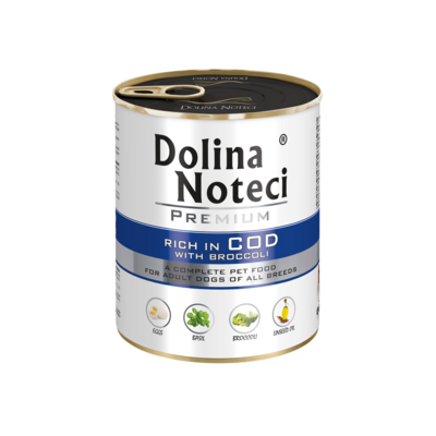 Karma mokra dla psa dorsz z brokułami 800 g Dolina Noteci