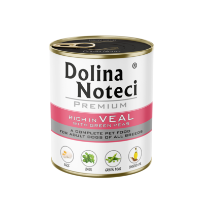 Karma mokra dla psa cielęcina z groszkiem 800 g Dolina Noteci