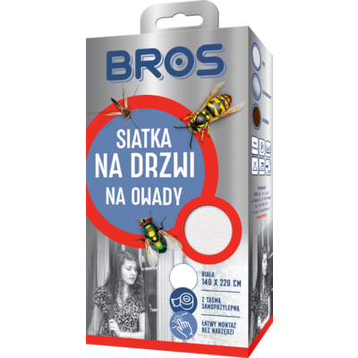 Siatka na drzwi 140 x 220 cm biała BROS