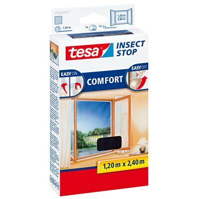 Moskitiera okienna COMFORT czarna 1,2 x 2,4 m tesa