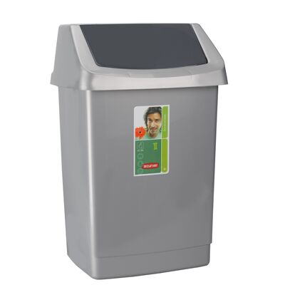 Kosz uchylny click-it 9 l srebrny