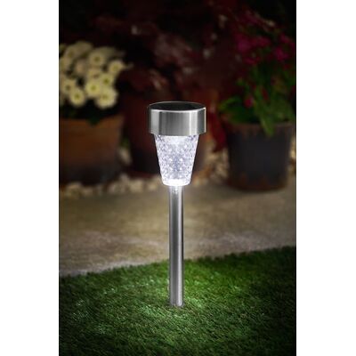 Lampa solarna LED stal nierdzewna 36,5 cm srebrna