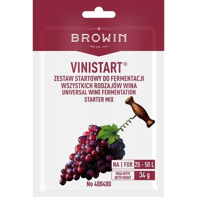 Drożdże Vinistart - zestaw startowy do wina - 34 g
