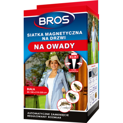 Siatka na drzwi magnetyczna biała 100 x 220 cm BROS