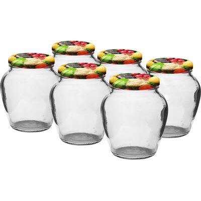 Słoik 550 ml z kolorową zakrętką Ø82 6 sztuk
