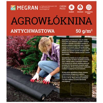 Agrowłóknina antychwastowa 50 g/m² brązowa 1,6 m x 20 mb