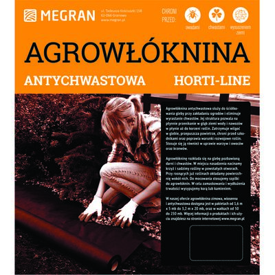 Agrowłóknina antychwastowa HORTI-LINE czarna 1,60 m x 5 mb
