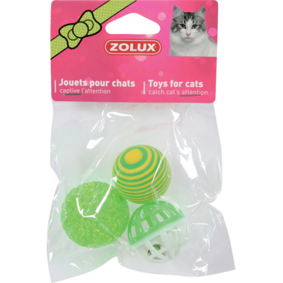 Zabawki dla kota 3 piłki różne 4 cm ZOLUX