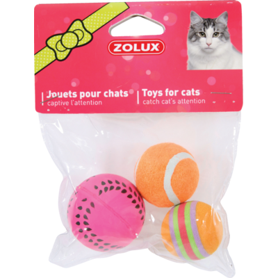 Zabawki dla kota 3 piłki różne 4 cm ZOLUX
