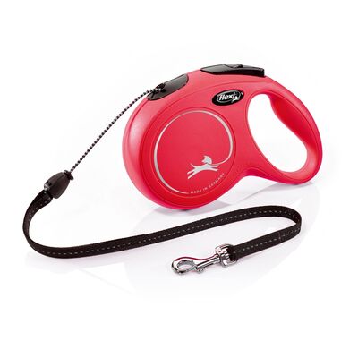 Smycz automatyczna NEW CLASSIC linka M 8 m czerwona FLEXI