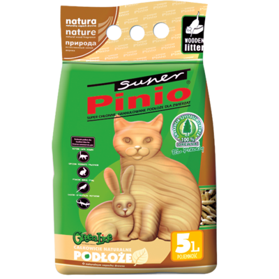 Podłoże higieniczne drzewne niezbrylające naturalne 5 l Super Pinio
