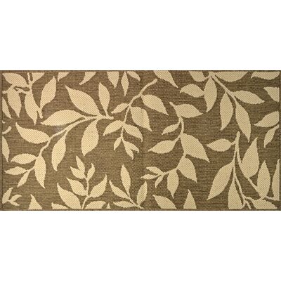 Dywan płaskotkany Sizal 70 x 140 cm beżowy liście