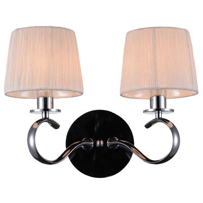 Kinkiet CLARA 2x40W E14 chrom/biały CANDELLUX