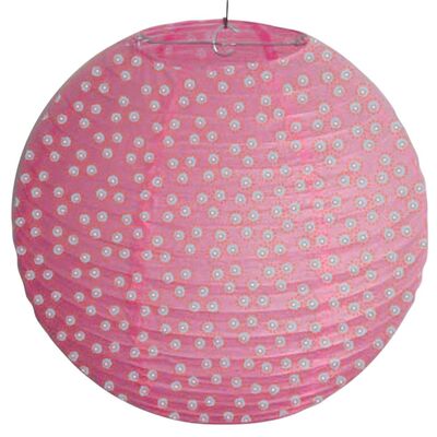 Abażur papierowy-kokon 35 cm różowy kropki CANDELLUX