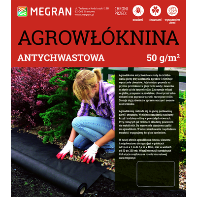 Agrowłóknina ściółkująca czarna 1,6 m x 5 mb - MiniRolka