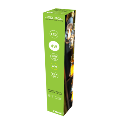 Żarówka Filament LED ORO-E27-T30-FL-AMBER-4W-WW