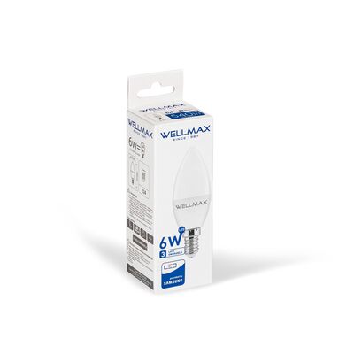 Żarówka ledowa Wellmax Samsung świeczka LED E-14 6 W zimna