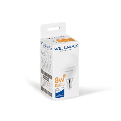 Żarówka ledowa Wellmax Samsung kulka LED E-14 8 W barwa ciepła