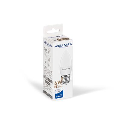 Żarówka ledowa Wellmax Samsung świeczka LED E-27 6 W neutralna
