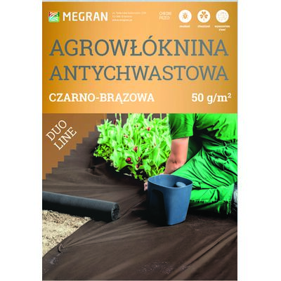Agrowłóknina antychwastowa DUO-LINE 50 g brązowo-czarna 1,6 m x 10 mb