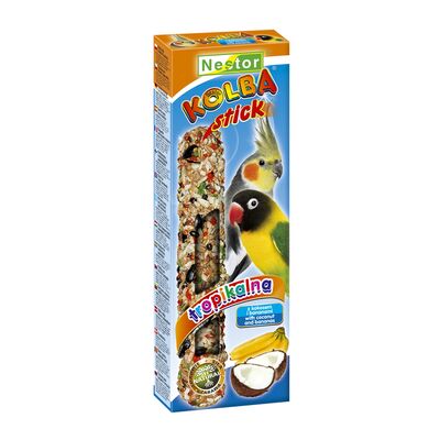 Kolba dla średnich papug z kokosem i bananami Nestor