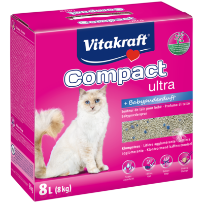 Żwirek zbrylający bentonitowy dla kota COMPACT ULTRA PLUS 8kg
