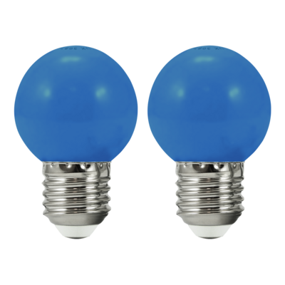 Żarówka LED Polux G45 E27 36 V 0,5 W niebieskie 2 szt.
