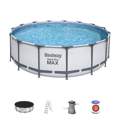 Basen stelażowy Ø457 x 122 cm z pompą, drabinką i pokrywą Bestway