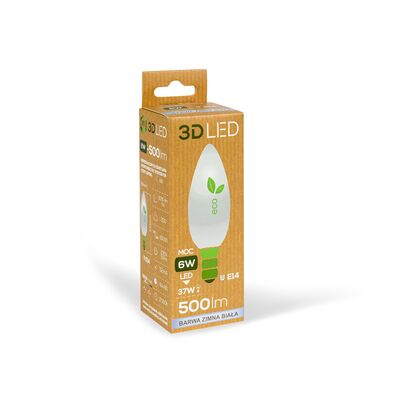 Żarówka ledowa 3LED świeczka E-14 6 W barwa zimna