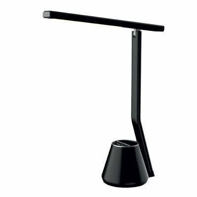 Lampka biurkowa LED Cube z przybornikiem czarna Nilsen