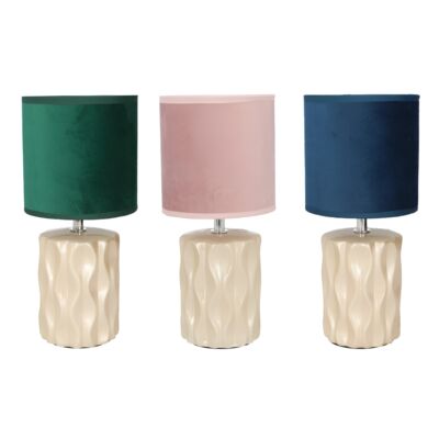 Lampka stołowa 28 cm złota podstawa klosz mix kolorów