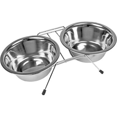 Miska metal na stojaku 2x1,89 l CHICO