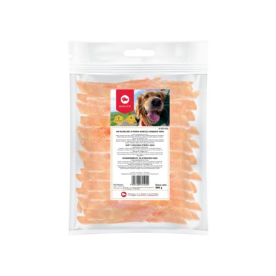 Karma uzupełniająca dla psów paseczki z piersi kurczaka miękkie 500 g Maced