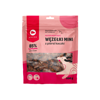 Karma uzupełniająca dla psów węzełki z kaczki 500 g Maced