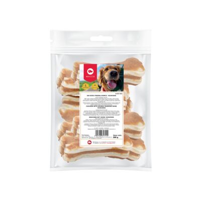 Karma uzupełniająca dla psów kości przekładane kurczakiem 10 cm 500 g Maced