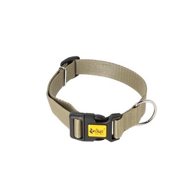 Obroża regulowana z taśmy pp 1,6 x 35 cm khaki