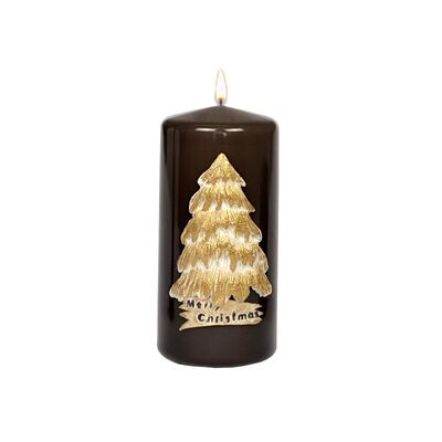 Świeca pieńkowa 150 x 70 Christmas Day lakier ziemisty brąz