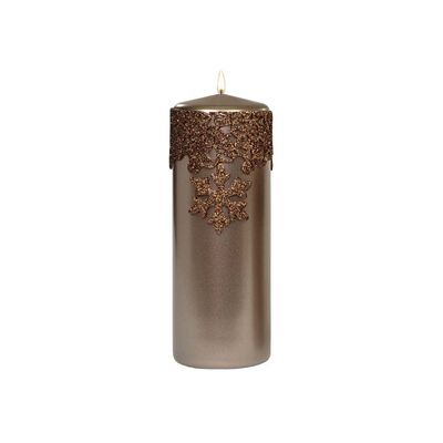 Świeca pieńkowa 200 x 70 Glitter Star metalik piaski pustyni