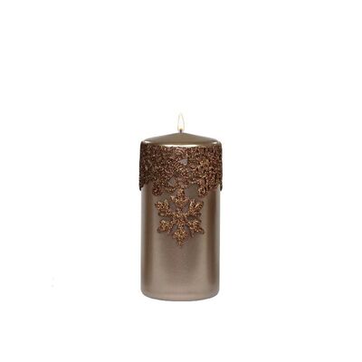 Świeca pieńkowa 150 x 70 Glitter Star metalik piaski pustyni