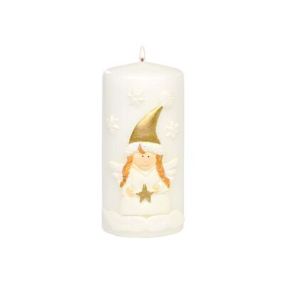 Świeca pieńkowa 150 x 70 Winter Angel mat biały